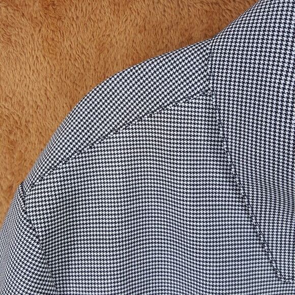 HUGO BOSS Bomber Jacket Mens Size 46 R Black Houndstooth Zip Up HANRY WING $595 - Picture 3 of 11